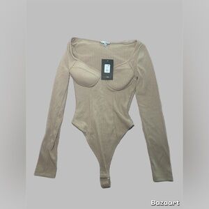 Ribbed Tan Bodysuit